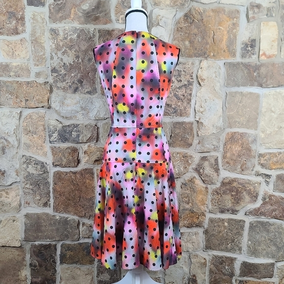 NEW Lela Rose 12 Polka Dot Multicolor Watercolor Dress - Picture 5 of 8